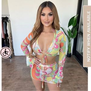 OOTDFASH Hanna Three Piece Set(Green/Yellow)